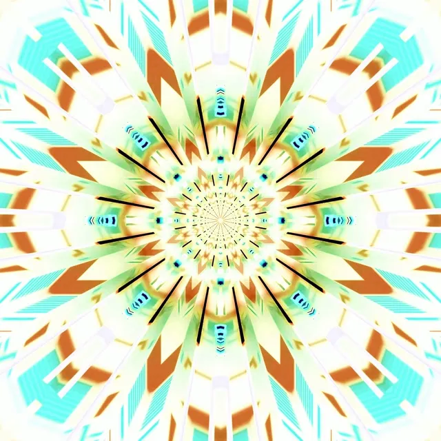 Neon Tunel Kaleidoskop Sunburst VJ Loop 1:1 Square 60fps Spořič