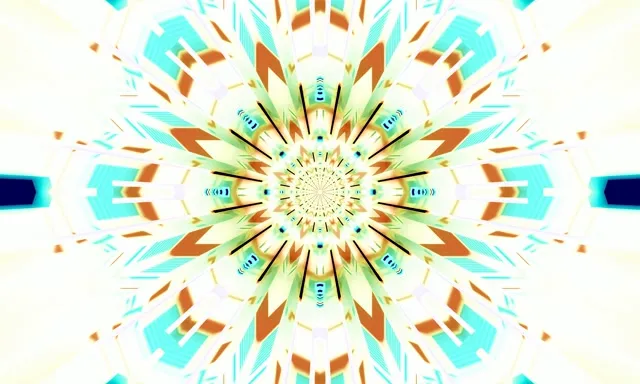 Neon Tonnel Kaleidoskoop Mandala Uitbarsting VJ Loop 5:3 Wide 60fps Sluimerskerm