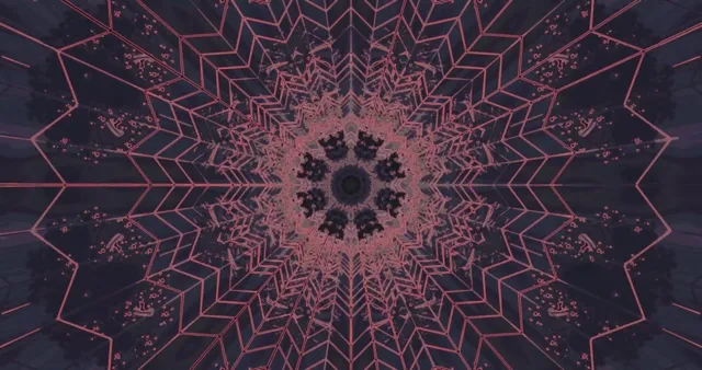 Neon Tunnel Kaleidoskop Pauseskærm 4K UHD 60fps VJLoops