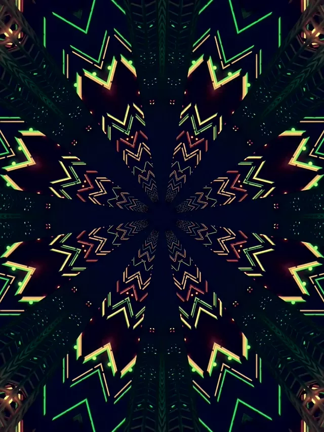 Neon Tünel Kaleidoskop Ekran Koruyucu 60fps 3:4 iPad Portrait Vj Loop