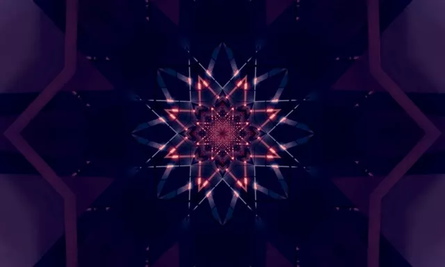 نفق نيون كاليدوسكوب انفجار نجمة 5:3 عريض 60fps حافظة شاشة VJ Loop