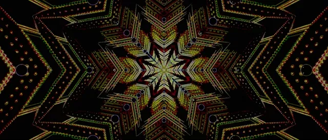 Neon Tunnel Kaleidoscope Star Screensaver 21:9 Ultrawide 60fps VJ Loop