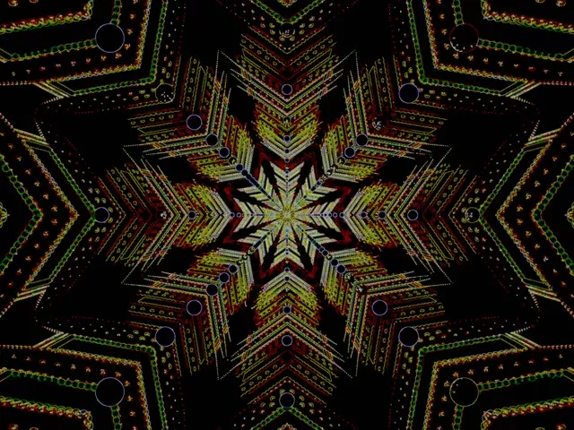 Terowong Neon Kaleidoskop Bintang Screensaver 4:3 Klasik 60fps VJ Loop