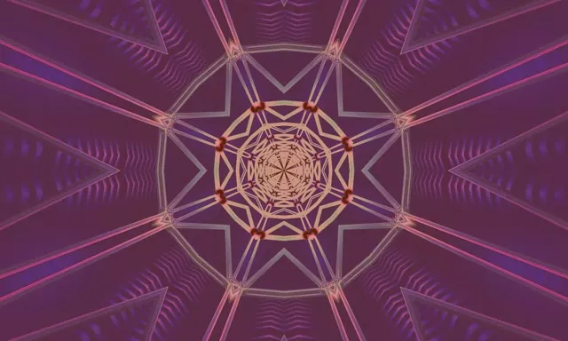 Neon Tunel Kaleidoskop Zvezda VJLoops 5:3 Wide 60fps Ohranjevalnik Zaslona