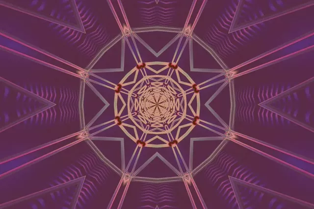 Neon Tunnel Kaleidoscope Star Vortex VJ Loop 3:2 Surface 60fps Screensaver