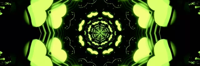 Twnel Neon Vortex Kaleidoscope 3:1 Triphlyg Llydan 60fps VJLoops Screensaver