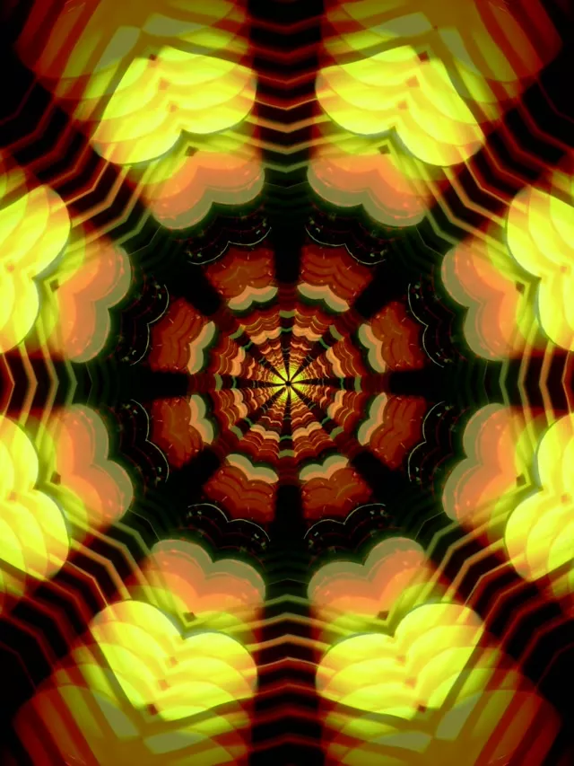 Neon Tunnel Kaleidoscope Vortex 3:4 iPad 60fps Screensaver Loop