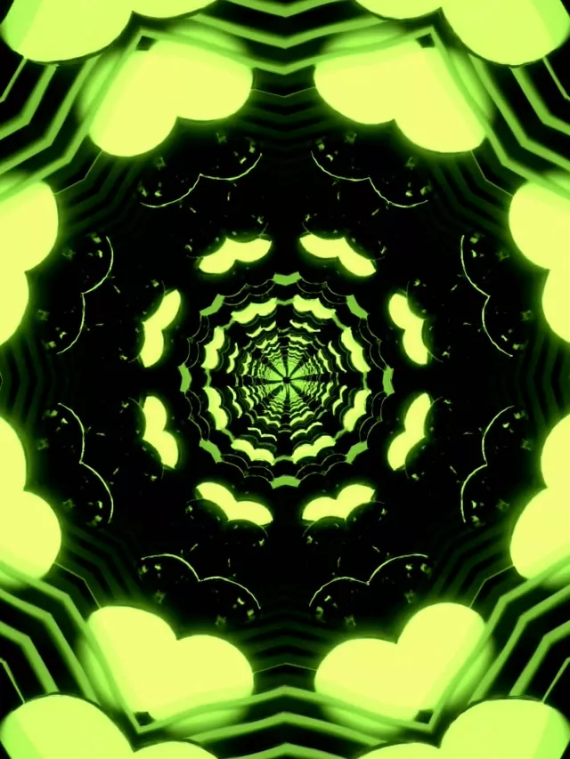 Neon Tunnel Kaleidoskop Vortex 3:4 iPad Portrait 60fps Spúšťač Loop