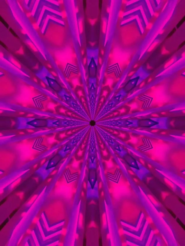 Neon Tunnel Kaleidoscope Vortex 3:4 iPad Portrait 60fps Screensaver VJ Loop