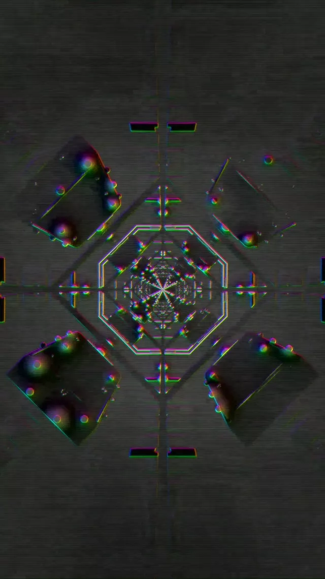 Terowongan Neon Vorteks Kaleidoskop | 9:16 Reels 60fps Screensaver