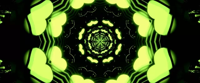 Terowongan Neon Kaleidoskop Vorteks Loop | 2.39:1 Cinemascope 60fps Screensaver