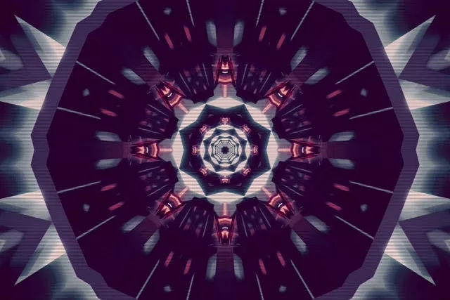 Neon Tunnel Kaleidoscope Vortex Vj Loop 3:2 Surface 60fps Screensaver