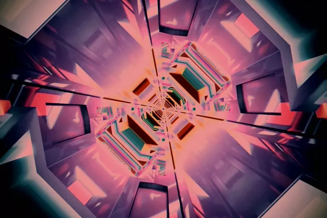 Neon Tunnel Kaleidoscope Vortex VJ Loop 3:2 Surface 60fps Screensaver