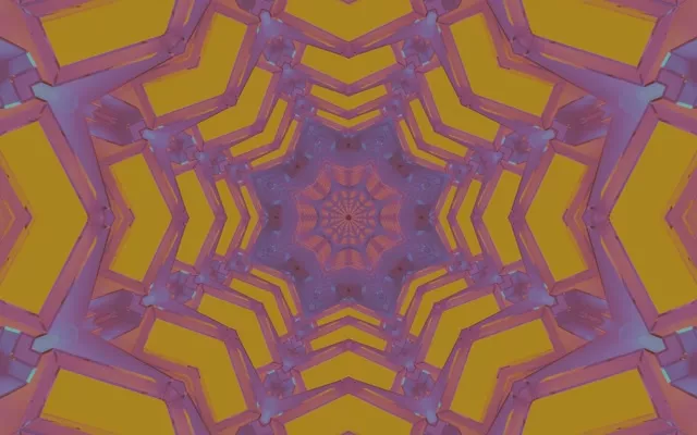 Neonowy Tunel Mandala Fioletowy Złoty Wygaszacz Ekranu 60fps 16:10 MacBook VJ Loop