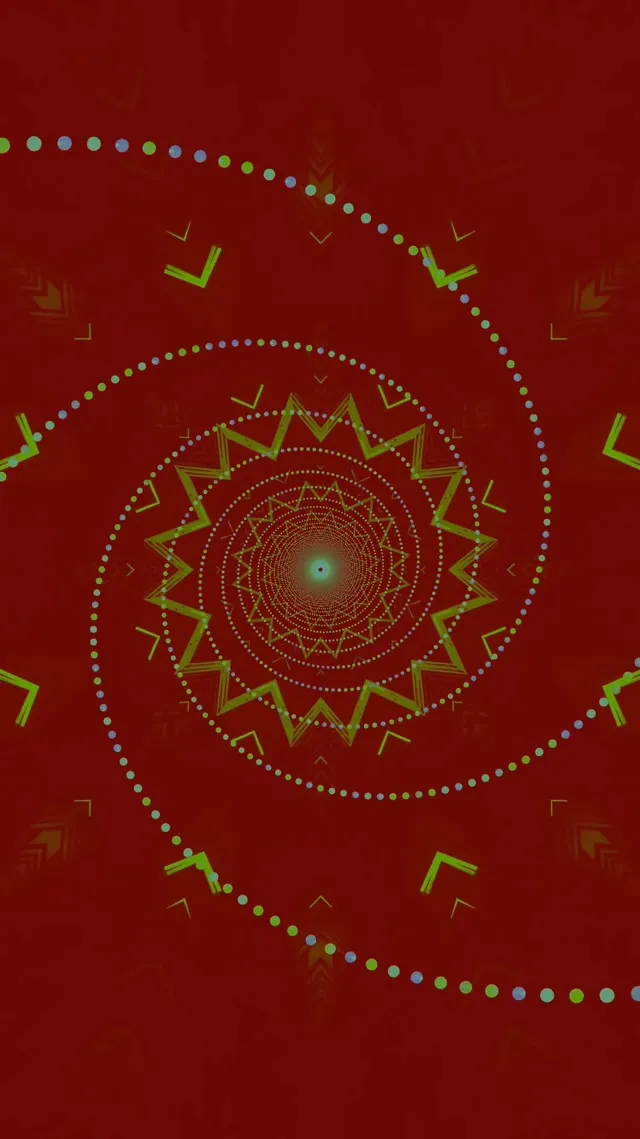 Neon Tunnel Mandala Star Vortex 9:16 Reels 60fps Screensaver Vj Loop