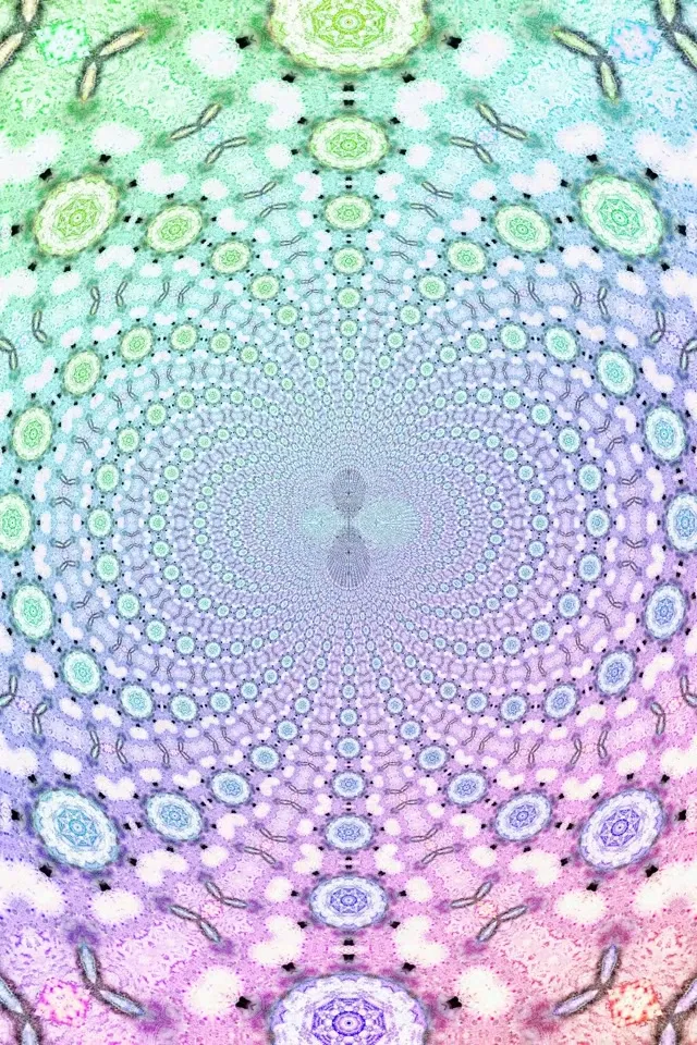 Neon Tunel Fraktal Mandala Zurrunbiloa 2:3 Argazki Bertikala 60fps Pantaila-babeslea Vj Loop