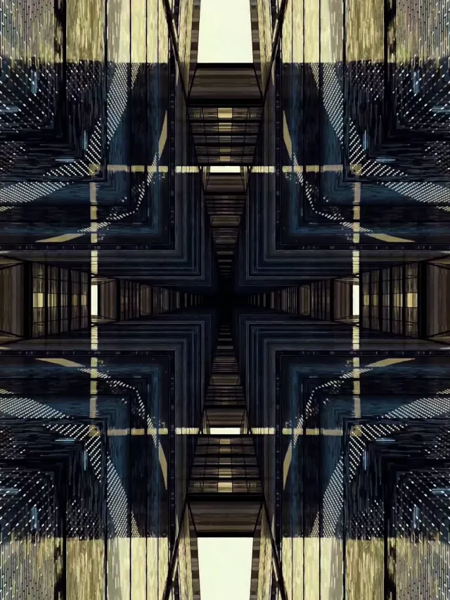 Neon Tunnel Mirrored City Grid VJ Loop 3:4 iPad Portrait 60fps Screensaver