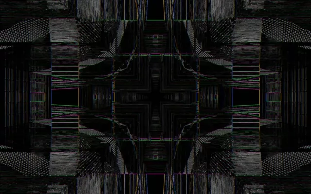 Neon Tunnel Mirrored Glitch Grid 16:10 MacBook 60fps VJ Loop Screensaver