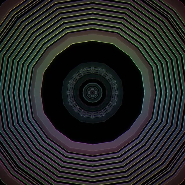 Neon Tunnel Octagon Vortex 1:1 Square 60fps Screensaver VJ Loop