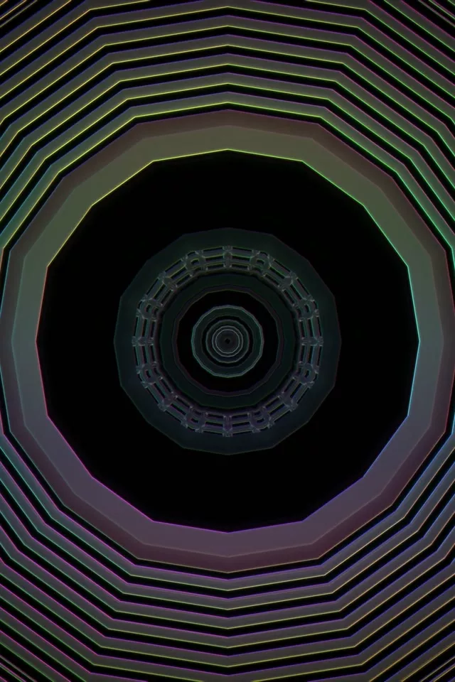 Vortex Octagonal Tuneli Neon 2:3 Portrait 60fps VJ Loop Screensaver