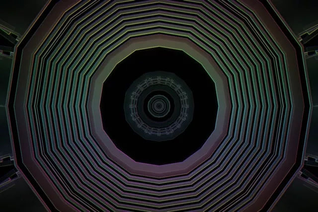 Nyolcszögletű neon alagút örvény loop 60fps 3:2 screensaver VJ animáció