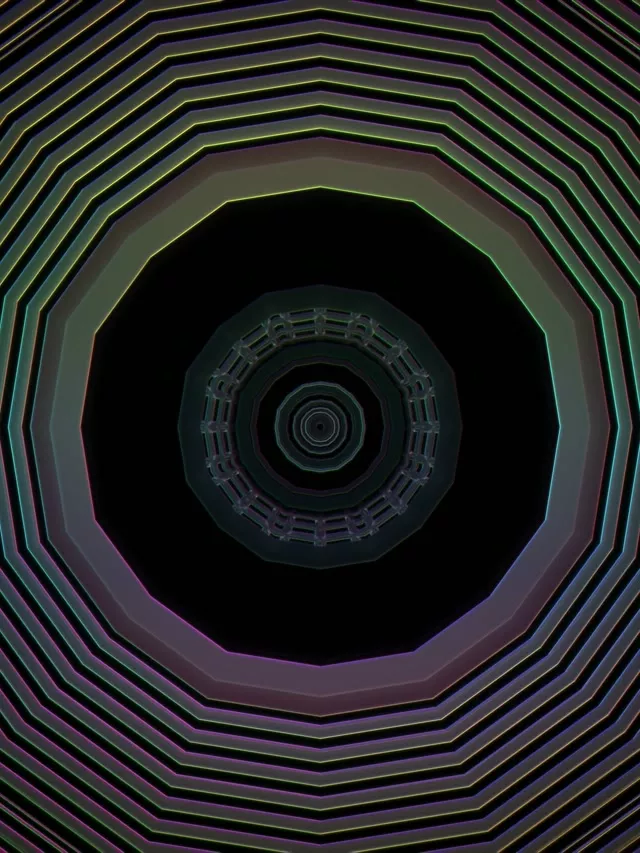 מנהרת ניאון Octagon Vortex 3:4 iPad Portrait 60fps VJLoops Screensaver