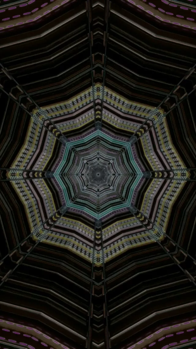 Túnel Neón Octa Espiral Protector de Pantalla 60fps 9:16 Reels VJ Loop