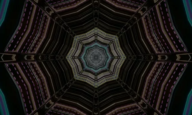 ネオントンネル オクタゴン ダークパープル スクリーンセーバー 5:3 ワイド 60fps VJ Loop