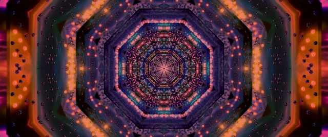 Tunnel Neon Caleidoscopio Ottagono 2.39:1 Cinemascope 60fps Screensaver Vj Loop
