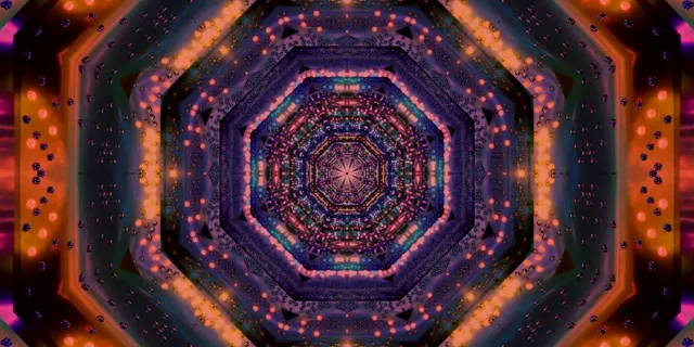 Túnel Neón Octágono Caleidoscopio VJLoops 2:1 Univisium 60fps Salvapantallas