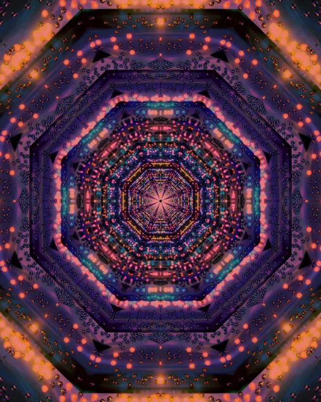 Neon Tunel Osmerokut Kaleidoskop VJ Loop 60fps Screensaver 4:5 Instagram