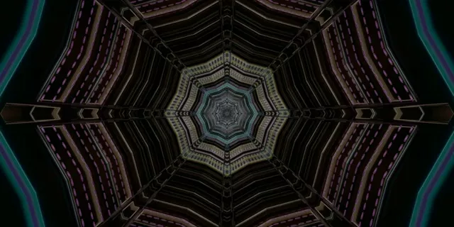 Terowongan Neon Oktagon Screensaver 2:1 Univisium 60fps VJ Loop PC