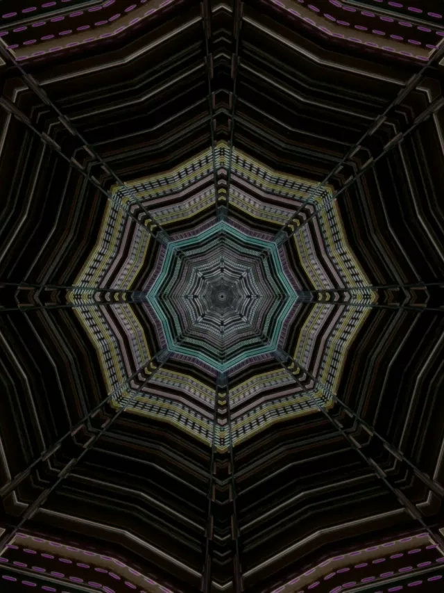 Neona Tunelis Astoņstūris Ekrānsaudzētājs 3:4 iPad Portrait 60fps VJ Loop