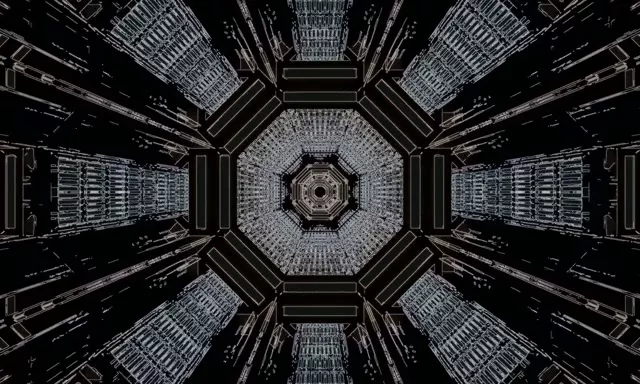 Tunel Neon Octagon Screensaver 5:3 Wide 60fps VJ Loop