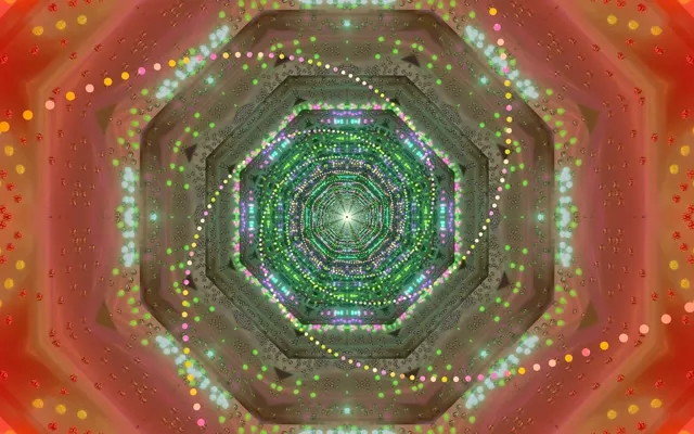 Túnel de Neón Octógono Protector de Pantalla 60fps 16:10 MacBook VJ Loop Verde Rosa