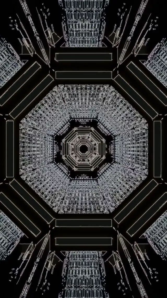 네온 터널 팔각형 화면보호기 60fps 9:16 릴스 VJ Loop PC 노트북