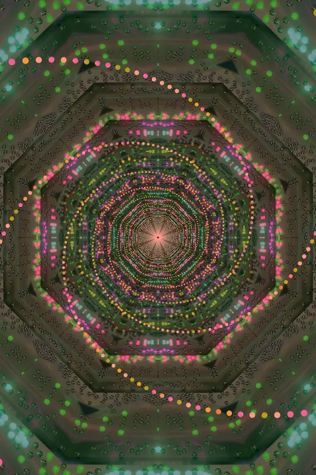 नीयॉन टनल ऑक्टागन वोर्टेक्स 2:3 फोटो पोर्ट्रेट 60fps स्क्रीनसेवर VJ Loop