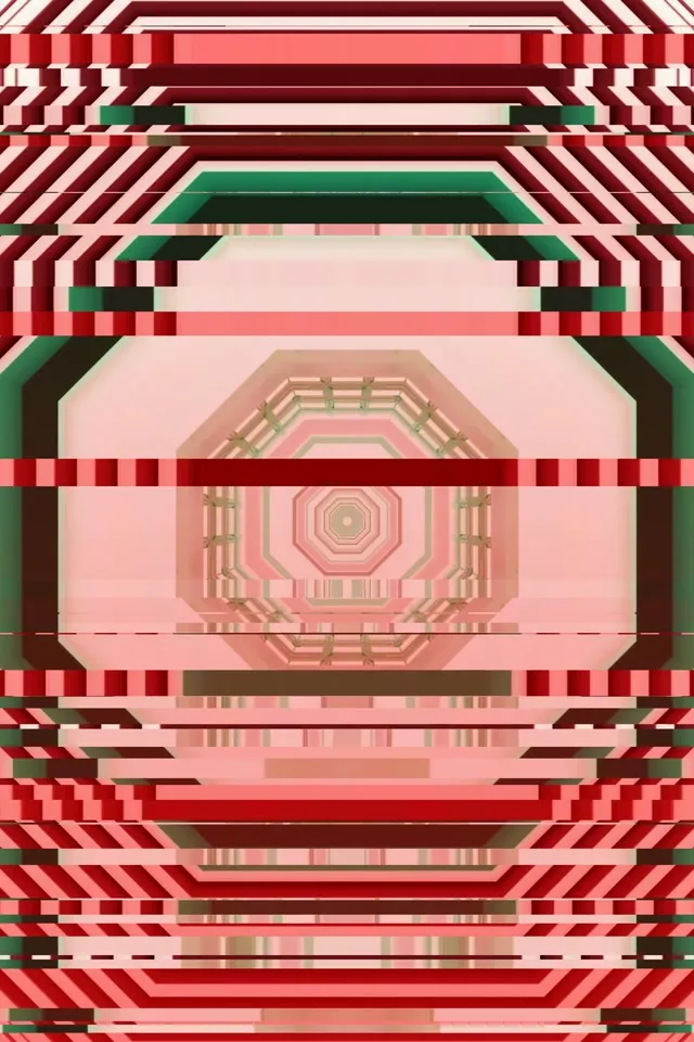 Neon Tunnel Octagon Vortex 2:3 Portrait 60fps Screensaver VJ Loop