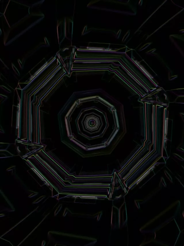Neon Tunnel Octagon Vortex 3:4 iPad Portrait 60fps VJ Loop Screensaver