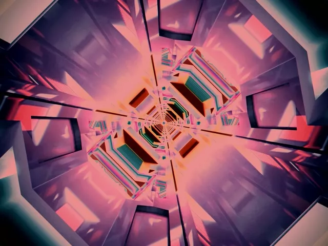 Twnnel Neon Vortecs Wythonglog 4:3 Clasurol 60fps Arbedwr Sgrin Vj Loop