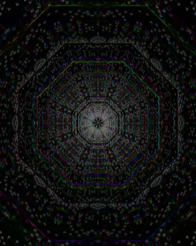 Neon Tunnel Octagon Vortex 4:5 Instagram 60fps Screensaver Loop
