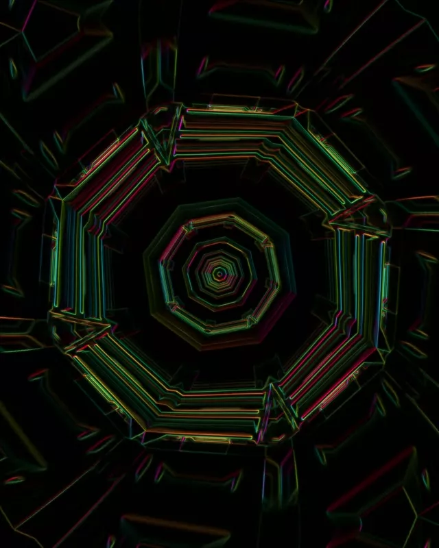Tonnail Neon Octagon Vortex | 4:5 Instagram | 60fps Screensaver Loop