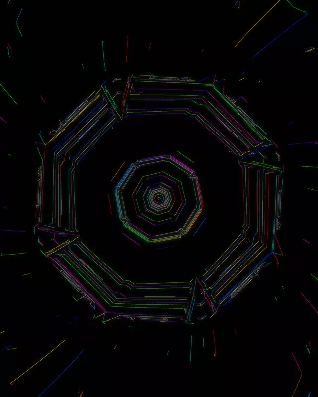 Tollan Neon Octagon Vortex 4:5 Instagram 60fps Spréacharnóir VJ Loop