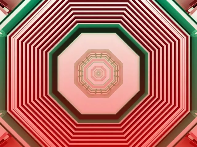 Neon Tunnel Octagon Vortex 60fps 4:3 Classic Screensaver Loop