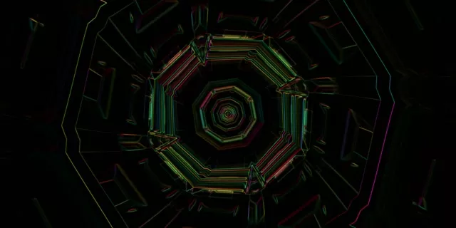 Tonn Neon Vortex Ochtagánach Loop | 2:1 Univisium 60fps Screensaver VJ Animation