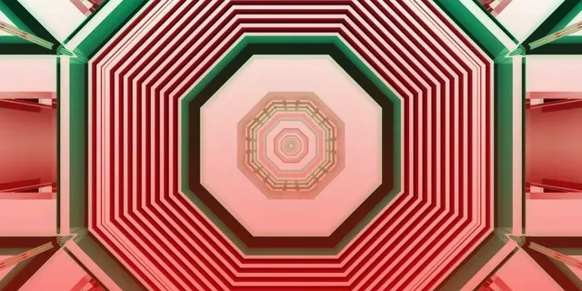 Neon Tunnel Octagon Vortex Loop 2:1 Univisium 60fps Screensaver