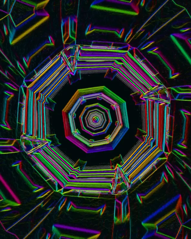 Neon Tunnel Octagon Vortex Loop 4:5 Instagram 60fps Screensaver VJ