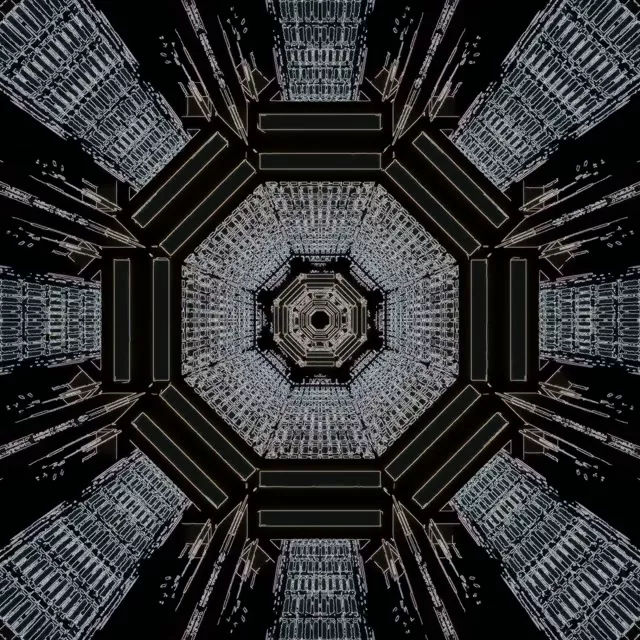 מנהרת ניאון אוקטגון מערבולת שומר מסך VJ Loop 1:1 Square 60fps