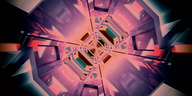 Neon Tunnel Oktagon Vortex VJ Loop 2:1 Univisium 60fps Bildschirmschoner