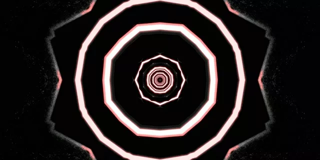 Túnel Neón Octágono Vórtice VJ Loop 2:1 Univisium 60fps Salvapantallas